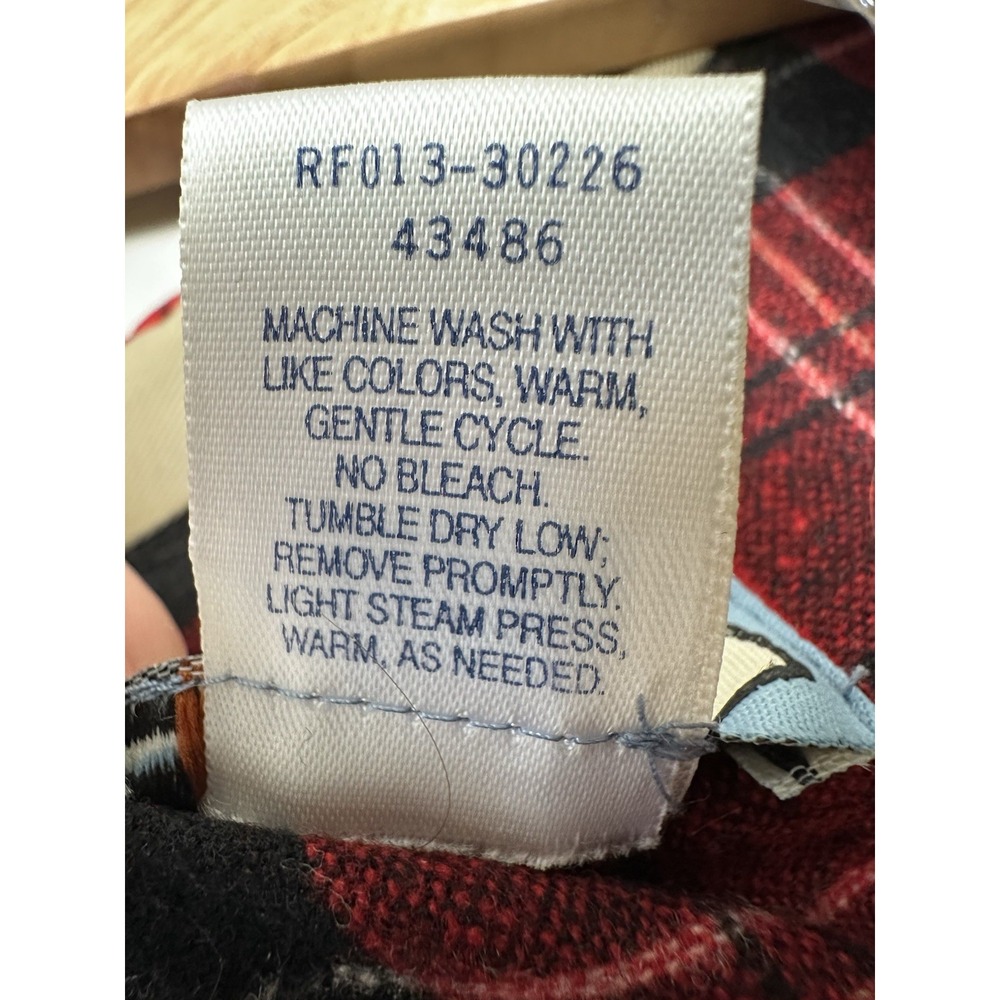 Pendleton Originals 100% Wool Plaid Flannel Red Black Mens Size Large Buttons - Picture 4 of 9